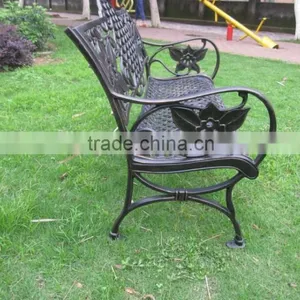 French Style Cast Aluminum Iron Metal Park Bench Garden Chair thumbnail-2