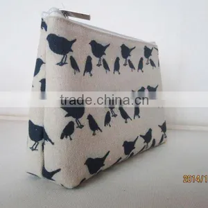 Personalized Birds Design Jute Cosmetic Bags thumbnail-2