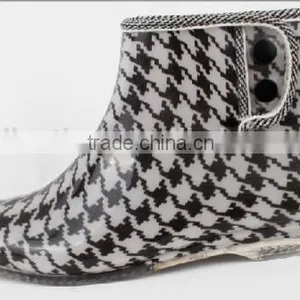 Transparent Ankle Clear Rain Boots for Women With Decoration thumbnail-1