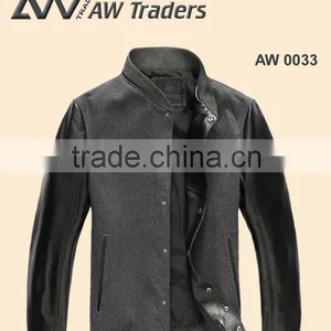 Stylish Fashion Leather Jacket With Wool , Fashion Jacket thumbnail-1