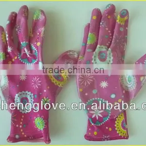 JSN1521, Nitrile Coated Gloves , Disposable Nitrile Gloves; Colored Nitrile Gloves, Garden Gloves thumbnail-1
