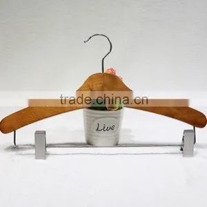 Durable Elegant Wooden Clothes Hanger With Metal Clips thumbnail-1