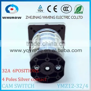 Cam Switch YMZ12-32/4 0-6 Positions 32A Ui 690V 4 Poles White Black Changeover Rotary Switch Sliver Point Contacts thumbnail-6