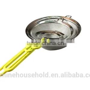 High Quality Stainless Steel Mesh Strainer & Colander With Long Silicone Handle thumbnail-5