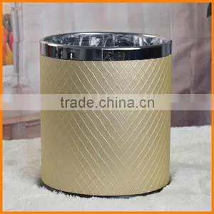 Creative Leather Cover Household Trash Without Double Bedroom Amenity Continental Trash 10L Free Shipping thumbnail-6
