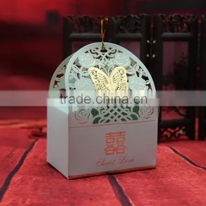 2016 New Arrival Laster Cut Favor Box/Butterfly Wedding Candy Box/ Custom Made Gift Box thumbnail-1