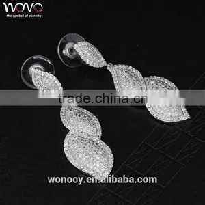 Best Selling Rhodium Plating Leaf Earrings thumbnail-3