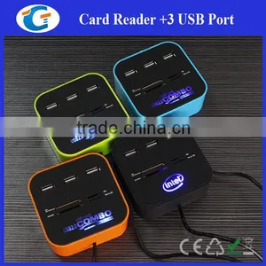 Card Reader 3 Ports 2.0 USB Charger Hub for Laptop thumbnail-1