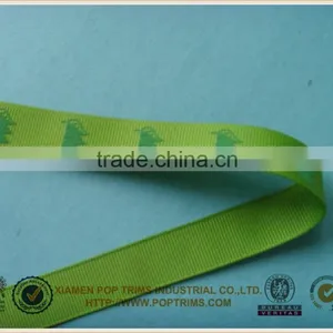 Green Puff Printed Grosgrain Ribbon thumbnail-1