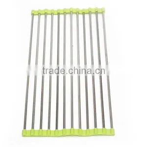 Over Sink Roll Up Dish Drying Mat / Stainless Steel Drain Rack thumbnail-4