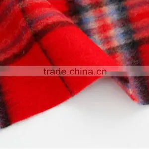 Red Yarn Dyed Checked Pure Wool Scarf With Fringe thumbnail-4