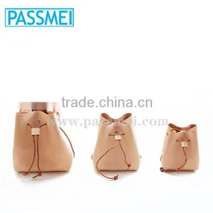 Women Vegetable Tanned Leather Bucket Bag thumbnail-1