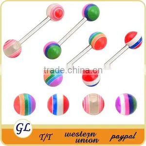 TR01031 Resin Tongue Ring , Tongue Barbell Piercing , Plastic Tongue Barbell thumbnail-2