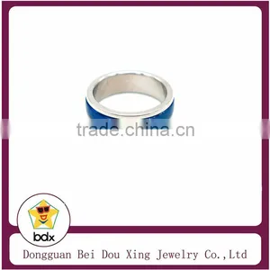 New Midnight Navy Enamel With Crystal Rhinestone Stainless Steel 316 Fashion Women Ring thumbnail-2