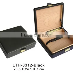 Simple Leather Cigar Travel Box Small Packing Box Wholesale thumbnail-1