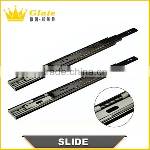 China Cheap Three Fold Two Balls Ball Bearing Black Drawer Slides thumbnail-1