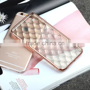 C&T 3D Sparkling Glitter Clear Diamond Grid Soft TPU Plating Mobile Phone Case for IPhone 6S Quality Choice thumbnail-3