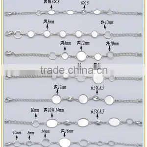 Silver Bezel Settings Costume Jewelry Necklace thumbnail-1