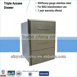 Outdoor Bbq Island Stainless 3 Drawer Cabinet thumbnail-1
