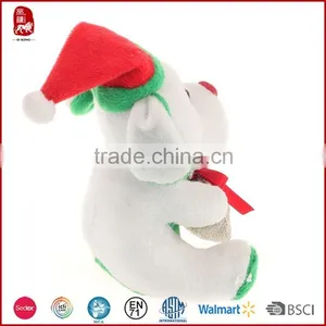Yangzhou Factory Plush Lucky Dog With Hat Stuffed Toy Dog X'mas Gift thumbnail-3