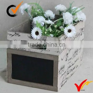 Luckywind Shabby Chic Wood Blackboard Storage Basket thumbnail-1
