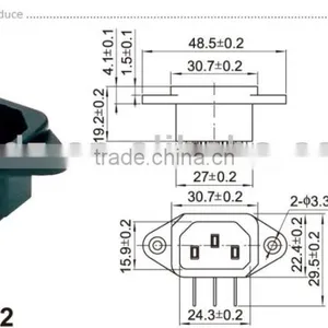 2PIN AC Power Socket,Gold Plated Composite Video and Audio Inputs Connector thumbnail-6