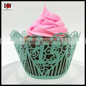 Laser Cut Number Paper Cupcake Wrapper Wholesale thumbnail-1