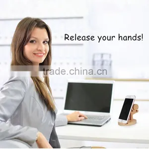OCASE Lovely Creative Gift Item Mobile Phone Holder Natural Beech Wood Tablet Stand Model thumbnail-4