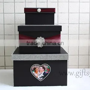 Luxury Black Wedding Card Box With Photo Frame thumbnail-1