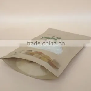 High Quality Food Grade Brown Kraft Food Packaging Paper Bags With Window thumbnail-2