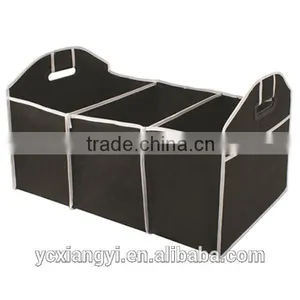 Large Collapsible Shopping Handles Three-Compartment Divided Back Car Organizer, Food Drink Tool Car Trunk Organizer thumbnail-3