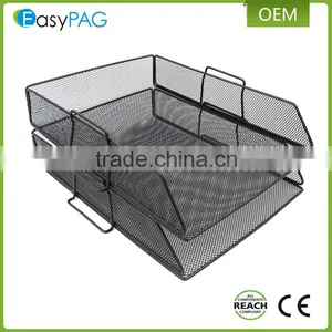 Metal Mesh Desk Office Desk Organzier Magazine Rack / Holder Document Tray With Becket thumbnail-1