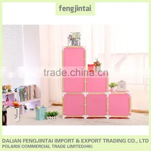 2016 New Arrival Multi Color Domiat Furniture Egypt Wooden Almira Image House Shape Wood Display Shelf Cubes Bookcase thumbnail-2