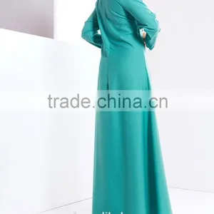 OEM Service China Factory Custom Made Arabic Chiffon Solid Muslim Layers Dress thumbnail-5
