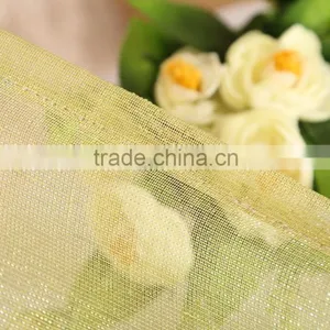 100% Polyester Fabric Gold and Silver Metallic Yarn Voile Sheer Eyelet Curtain Drapes thumbnail-5