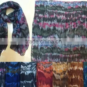 Good Selling Dark Color Irregular Pattern Gauze Scarf thumbnail-1