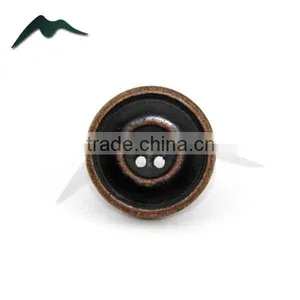 Natural 4 Holes Painting Black Tumble Distressed Wooden Button for Coat thumbnail-1