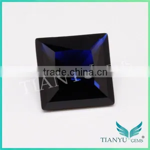 High Temperature Resistant 10x10mm Deep Blue Copper Color 114# Square Step Cut Synthetic Gemstone Spinel thumbnail-3