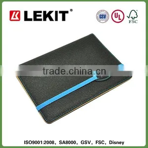 PU Leather Cut Notebook Covers With Embossed Logo and Elastic Band Closure thumbnail-1