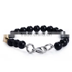Classic Design Small Black Gay Agate Bead Bracelet thumbnail-4