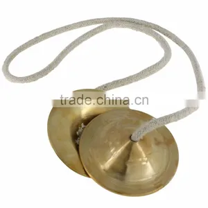 Handmade Percussion Instrument - Hand Cymbals Brass Manjira Pair - Indian Musical Instrument -yoga Bhajan Kirtan thumbnail-1
