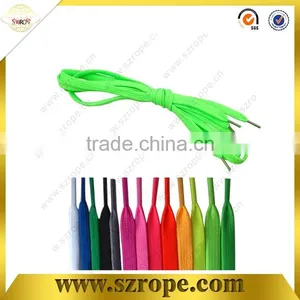 High Quality Cheap Flat Orange Polyester Shoelaces thumbnail-1