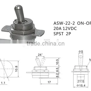ASW-22-2 12VDC SPST 2P Toggle Switch for Automotive thumbnail-4