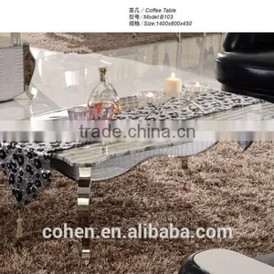 Foshan Cohen Factory Stainless Steel Frame Center Tea Table With PU Decoration thumbnail-2