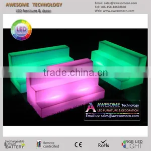 3 Steps White Led Illuminated Plastic Bottle Display Shelf thumbnail-3