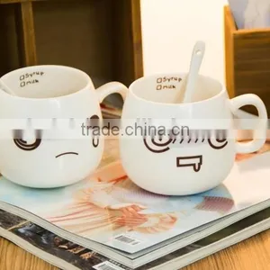 Bulk Creative Cute Smily Face Promotional Ceramic Mug, Facial Expression Mug thumbnail-3