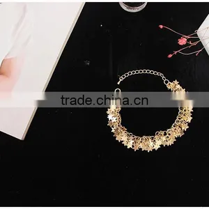 Layered Gold Tiny Stars Charms Bracelet Gold Stars Chain Bracelet thumbnail-4
