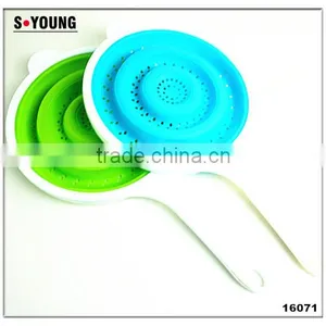 16071 SILICONE Heat Resistant Foldable Silicone Pasta Strainer Silicone Colander Collapsible Strainer thumbnail-1