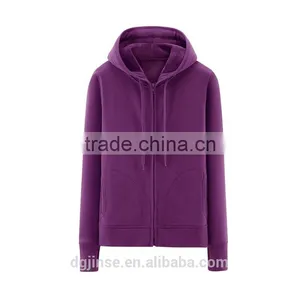 The Winter Ladies Warm Fleece Leisure Wholesale Plain Zip up Flocking to Thicken Custom With Thumb Hole Blank Hoodies for Women thumbnail-2