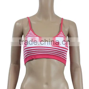 Double Layer Girls Sports Bra/Jacquard Elastic Seamless Sports Bra thumbnail-1